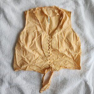 Girl Krazy Button Down Crop Top Woman Size L